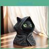 Kapuzenstatue Mysterische Harzkatze Schwarze Katze Figur Gothic Tischdeko Mini Katzen Skulptur Halloween Dekoration Geschenk Für Katzenliebhaber