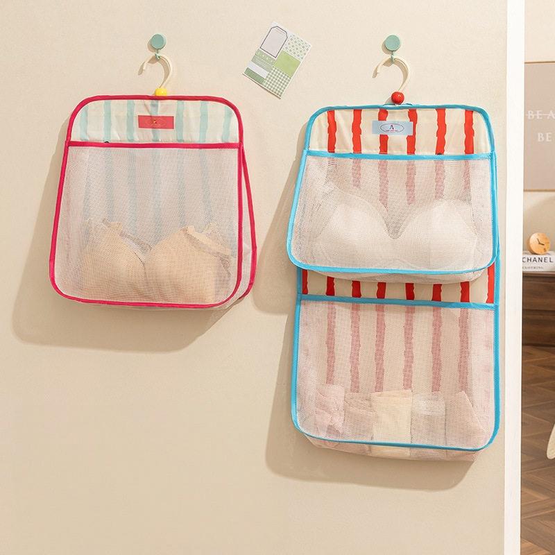 Hanging Mesh Underwear Storage Organizer Large Capacity Smooth Pouch for Closet Bedroom Socks Bra Organization