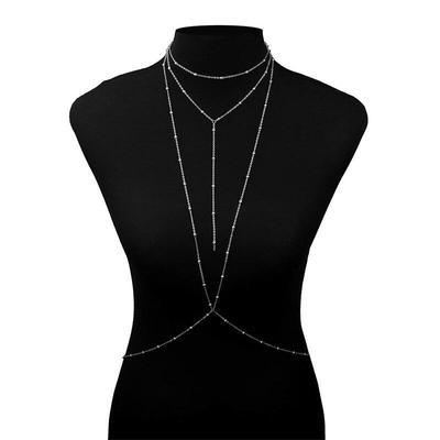 Sexy Bikini Body Chain for Women Lady Gold Silver Belly Chains Personality Luxury Bead Necklaces Jewelry Beach Accessories Gifts