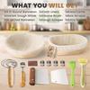 Bread Fermentation Basket Set Oval Fermentation Basket Beater Dough Scraper Set Silicone Brush