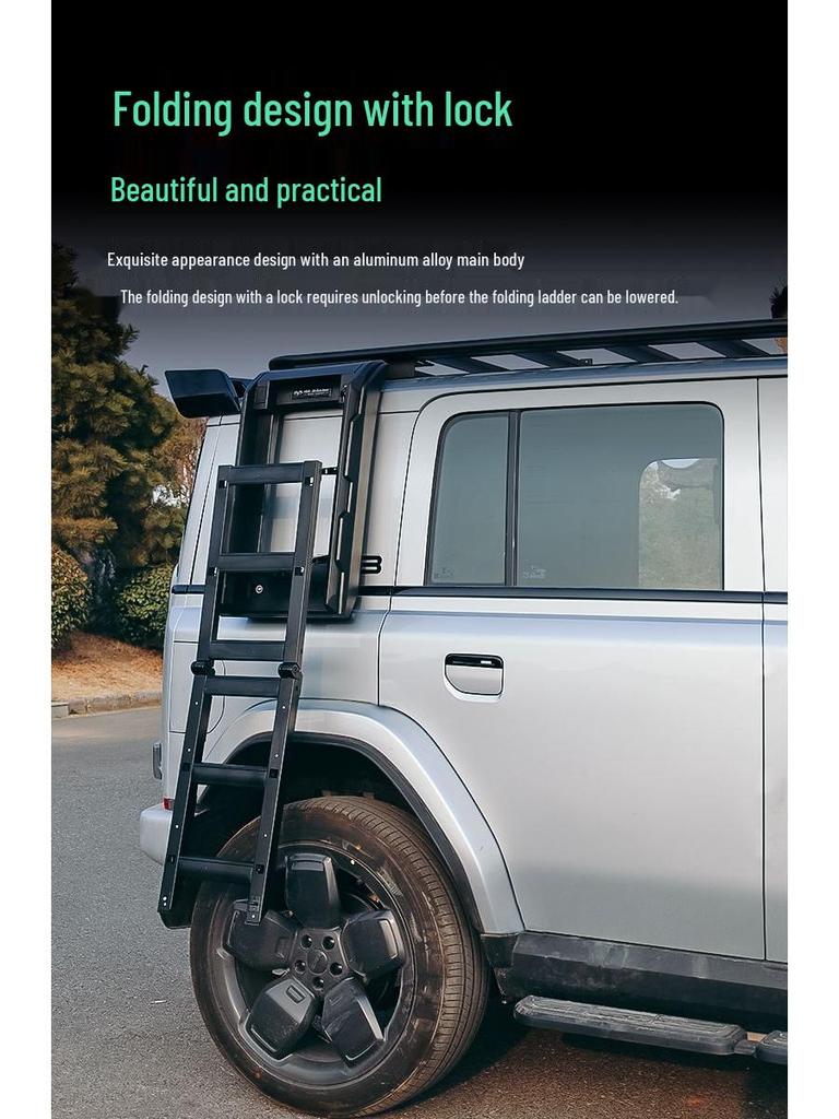 Equation Leopard Roof Rack Frame Extension with Folding Ladder for Off-road Modification