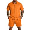 Men's Casual Lightweight Breathable Short-Sleeve Shirt And Shorts Set