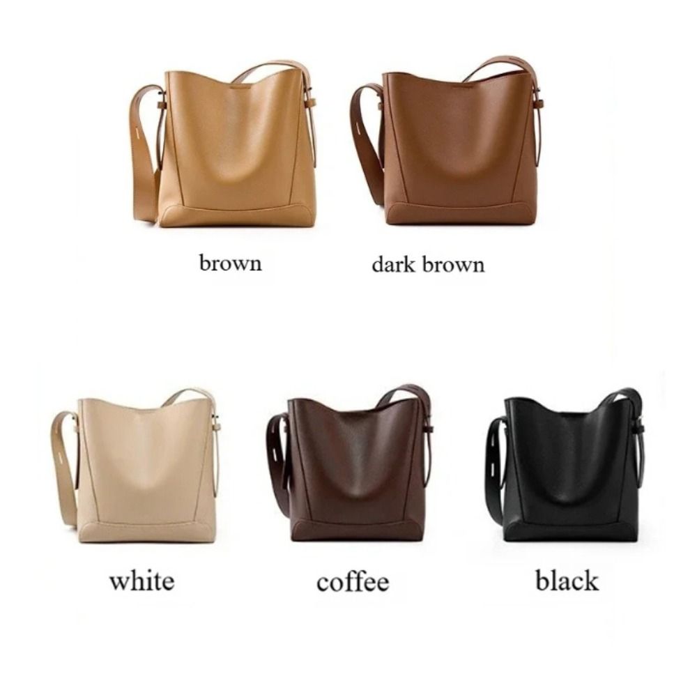 Split Leather Designer Shoulder Bag Underarm Design Casual Style Bucket Basket Bag New Fashion Cowhide Material Crossbody Bag
