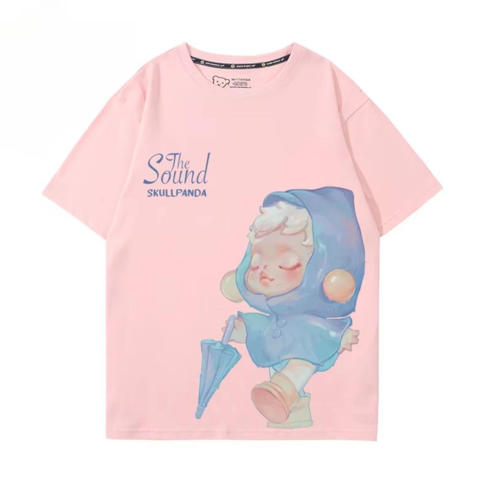 SKULLPANDA personalized graphic T-shirt summer 100% cotton round neck T-shirt outdoor leisure fashion Harajuku men women T-shirt