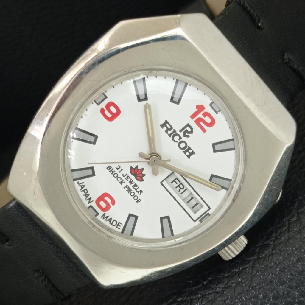 

AUTOMATIC VINTAGE RICOH R31 JAPAN MENS WHITE COLOR DIAL WATCH a707693-1