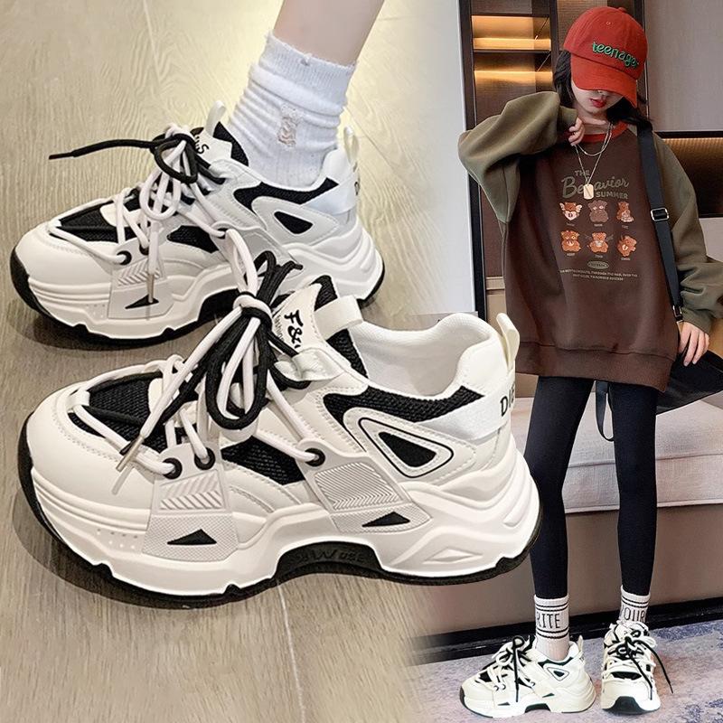 Girls' Sports Shoes 2025 New Spring and Autumn Children's Student Fashion Versatile White Shoes Medium and Older Girls' Dad Shoes
