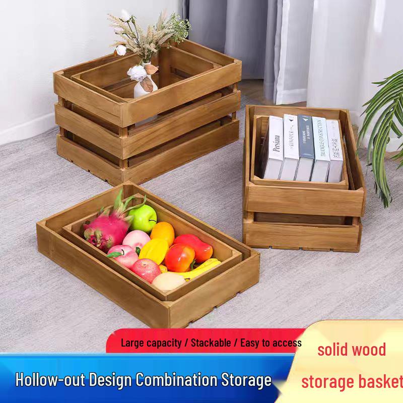 Rectangular Bamboo Bread and Pastry Display Crate