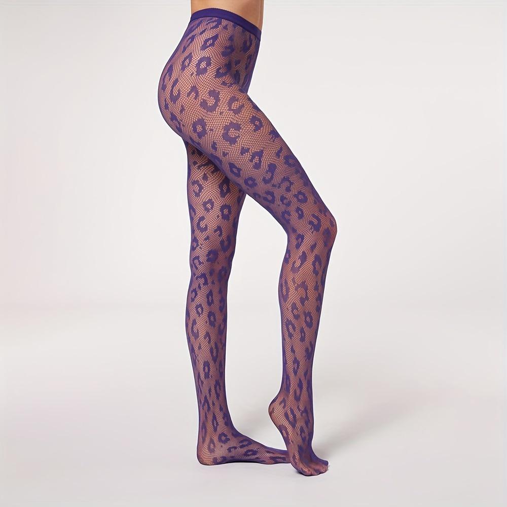 

Fashion Women S Sexy Leopard Fishnet Tights High Waist High Stretchy Pantyhose Girl S Stockings & Hosiery Can Be Wear To 90Kg Max 90kg 175cm