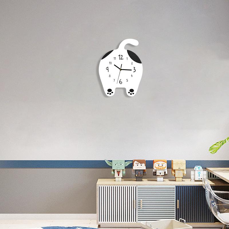Cute Cartoon Kitten Interesting Wall Clock Birthday and New Year Decoration Living Room Bedroom Room Home Decoration