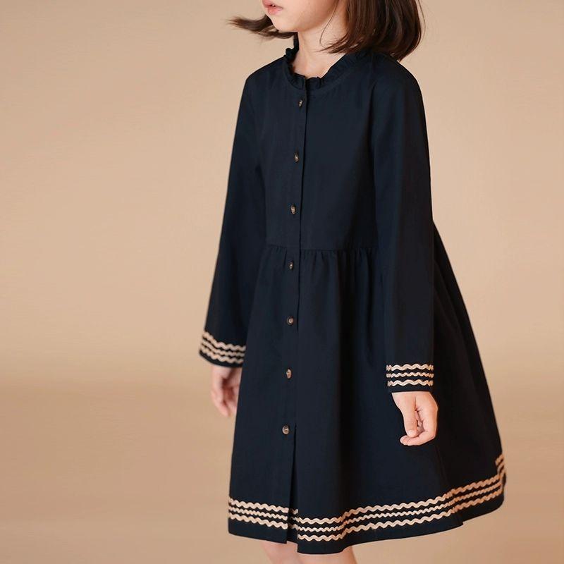 

Girls Fashion Dress, Spring and Autumn Children s Loose Long-sleeved Princess Dress 160 Темно-синій
