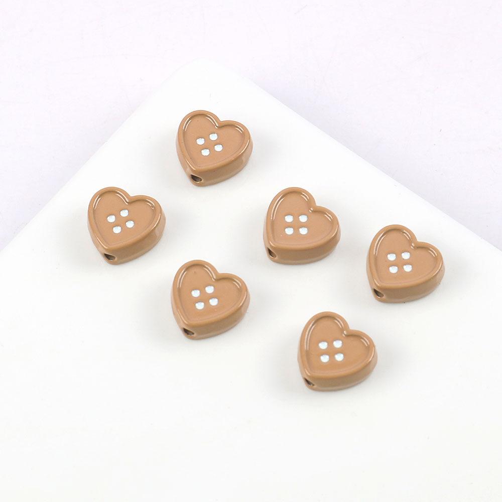 Cute Sweet Metal Love Button-Shaped Jewelry Accessories Wind Hair Accessories Mobile Phone Case Diy Necklace Material