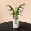 Mini Glass Lily of The Valley Flower Figurine Handmade Faux Crystal Small Flower Bouquet Collectible Ornaments for Mother's Day Birthday Valentines