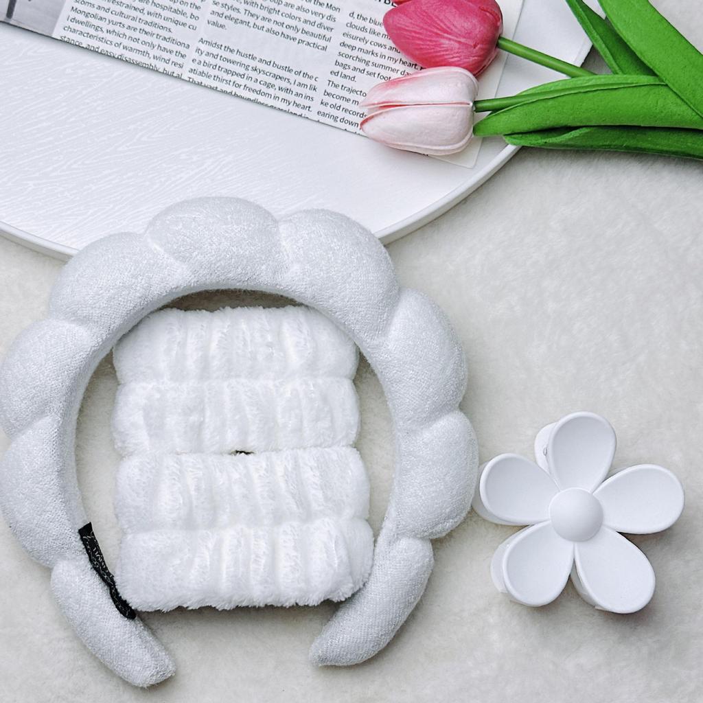16-Piece Multi-Color Soft Headband and Hair Clip Set with Bowknot Washband and Elastic Hair Ties