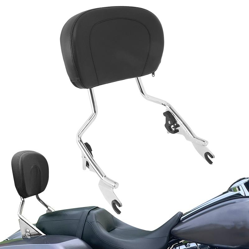 Motorcycle Chrome Detachable Passenger Backrest Rear Sissy Bar For Harley Touring Street Glide Road King Glide 2009-2023