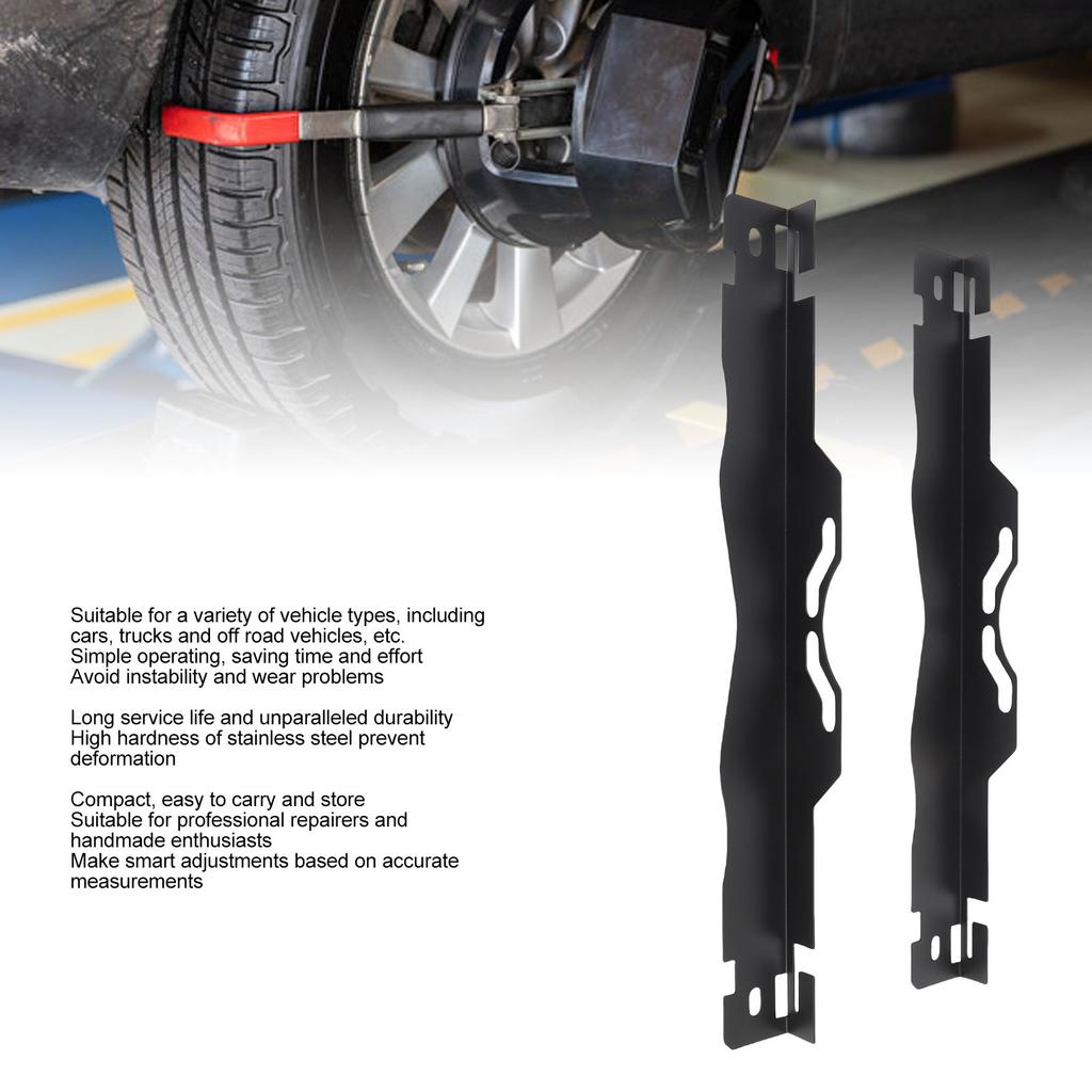 2Pcs Toe Alignment Tool Plates Heavy Duty Stainless Steel Wheel Balancing Tools with Hanging Holes