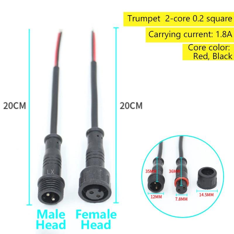 

5 Pairs Plastic M12 Male To Female 40Cm Waterproof Cable 2Pin 3Pin 4Pin 5Pin Led Connector Black Wire For Led Strip Light Wp