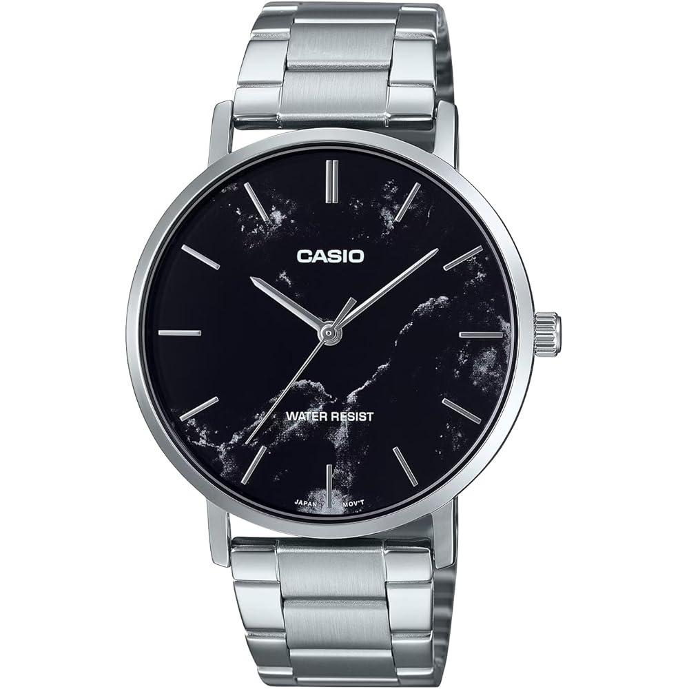 

Casio MTP-VT01DM-1A Quartz Men s Watch Black Marble Metal Band Imported Model