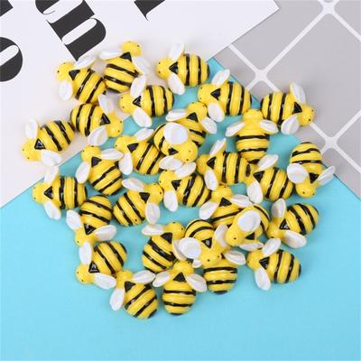 10Pcs Bee Shape Animals Mini Resin Decor Bright Color DIY Cartoon Exquisite Animals Miniature Crafts Accessories