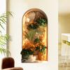 Arched Fake Window Green Plants Bedroom Living Room Foyer Dormitory Home Decoration Wall Self-adhesive Stickers