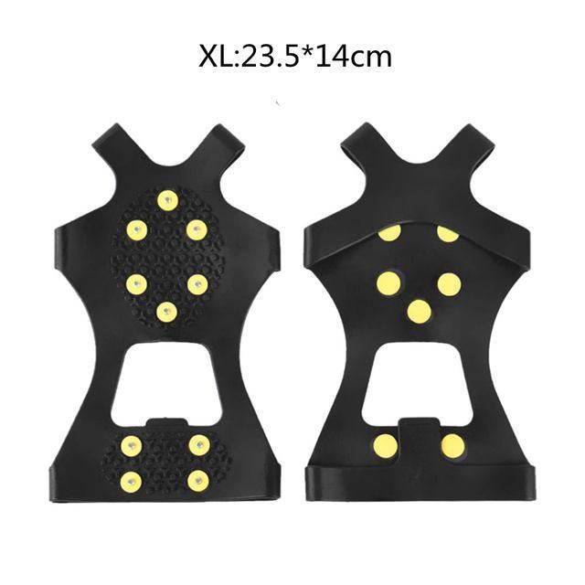 1Pair 10 Studs Anti-Skid Snow Ice Thermo Plastic Elastomer Climbing Shoes Cover Spikes Grips Cleats Over Shoes Covers Crampons