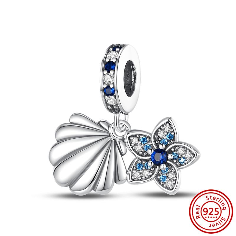 The Latest 925 Sterling copper Butterfly Flower Series Original Charm Fashion Bead Pendant Is Suitable For Girls To Make Gifts