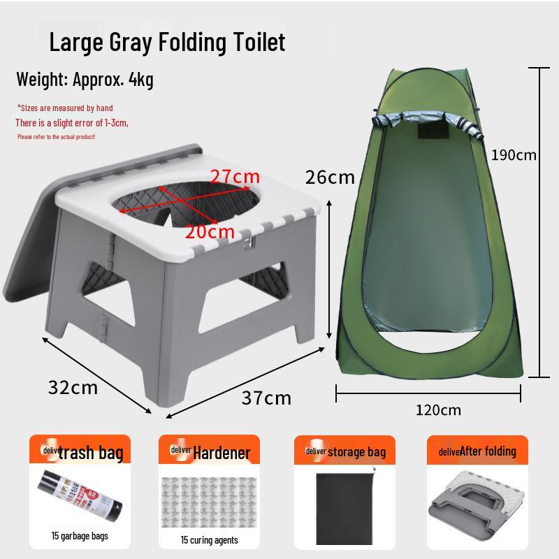 Portable Odor-Proof Folding Camping Toilet for Adults