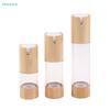 Bamboo & Glass Travel Spray Bottles Set - Refillable Cosmetic Containers for Lotion/Perfume, Leakproof Toiletry Bottles