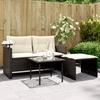 VidaXL Garden Lounge Set 3 Pcs with Cushions Black Wicker, Outdoor Sofa Set, Lounge Set of 365457