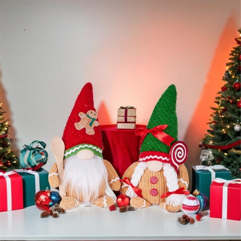 Large Nosed Gnomes Figure Face Less Dolls Ornaments, Soft Fabric Christmas Decoration