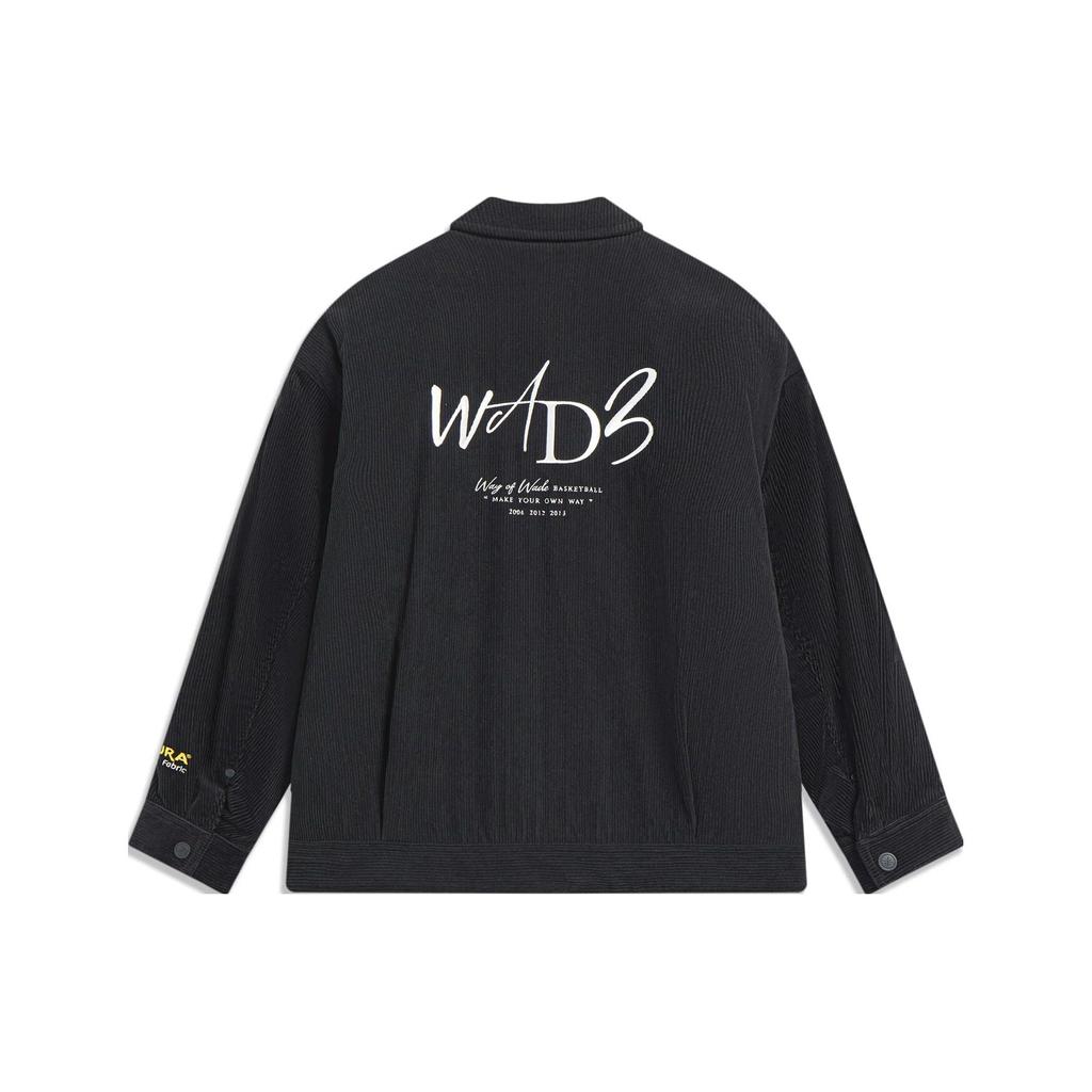 Li-Ning Wade Series Letter Print Polo Collar Loose Jacket Men Jacket Black AJMT217-1