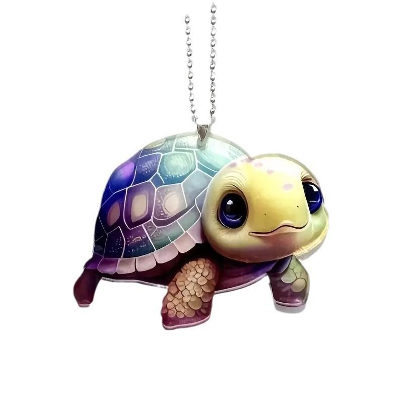 Turtle Acrylic Colorful Car Interior Pendant For Turtle Lovers Cute Cartoon Style