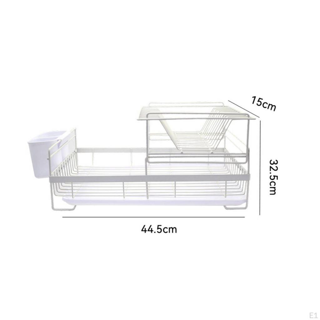 Dish Drain Rack with Tray SpaceSaving Compact Kitchenware for Apartment