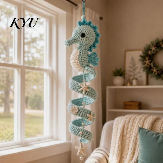 Ornamenti Appesi per Albero di Natale Tema Oceano Kit Uncinetto a Spirale, Arte Decorativa Fai da Te, Kit per Principianti Assemblaggio Facile Artigianato per la Casa