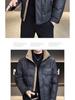 Men's 2025 Colorblock Stand-up Collar Down Jacket - Black, Warm Korean Style Winter Coat.