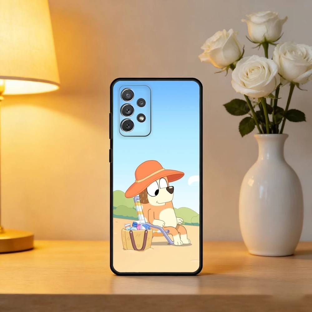 Cartoon B-Bingo DOG Phone Case For Samsung Galaxy A73,A72,A71,A70,A53,A52,A51,Soft Silicone Black Cover