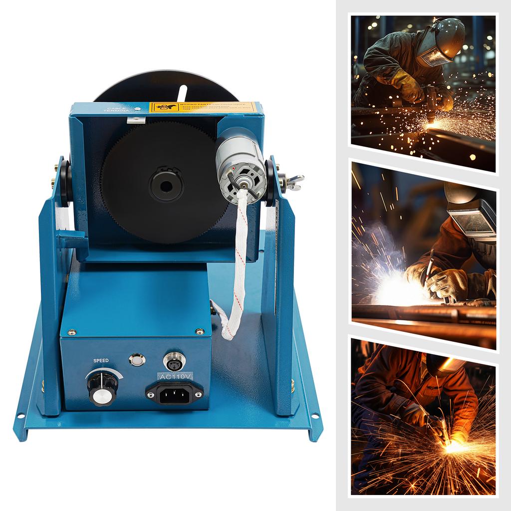 Blue Rotary Welding Positioner Turntable Table,110V Cast Iron Welding Positioning Turntable Table 32*27*28cm for Welding Tasks