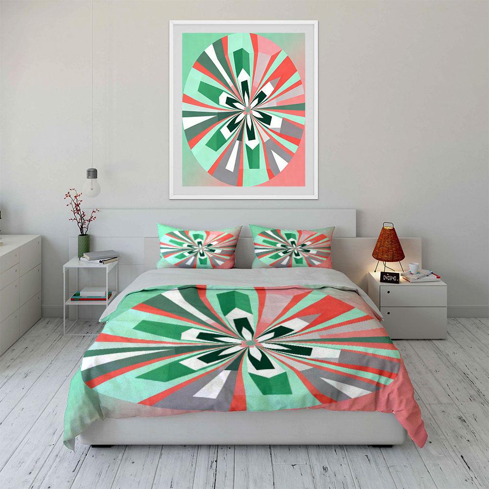 Geometric Pattern Home Decor Set Soft Comfortable Duvet Cover Bedding Set Included 1*Duvet Cover & 2*Pillowcases, Gift