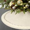 Red and Off-White Knitted Christmas Tree Skirt Decoration