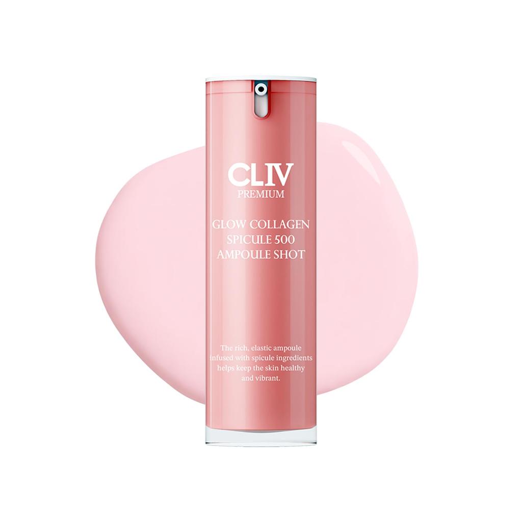 CLIV Glow Kolagenowe Serum w Ampułce ze Spikulami z 500% Kolagenu do Ujędrniania i Nawilżania - Koreańska Pielęgnacja Skóry - 30ml