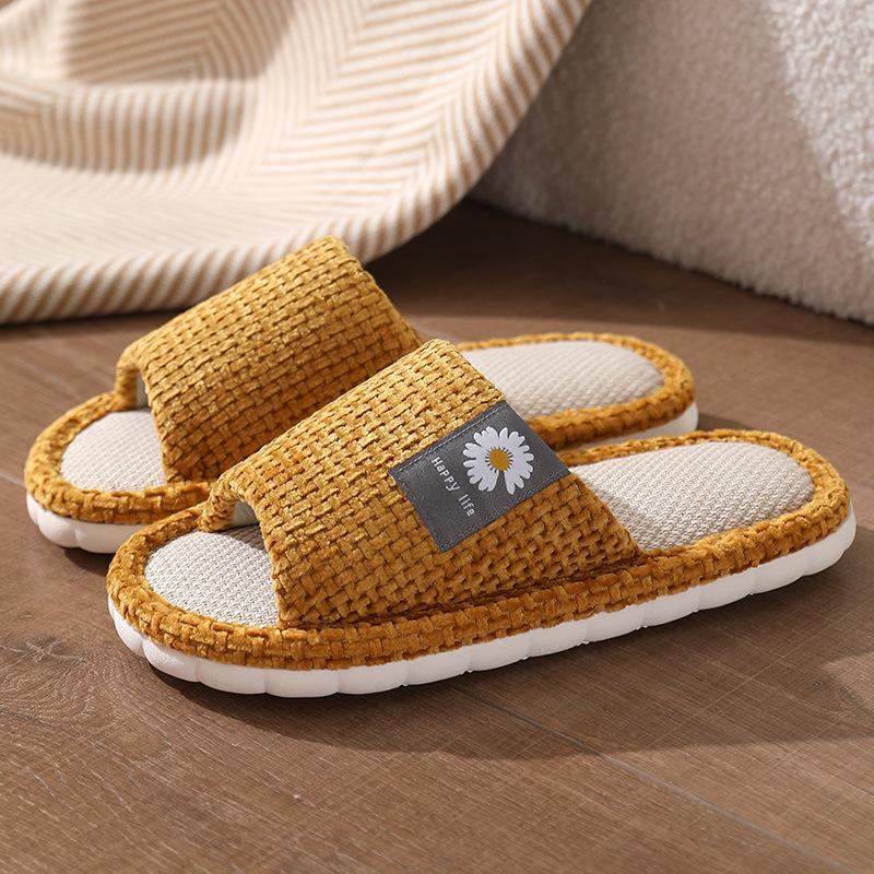 Linen slippers deodorant and non-slip indoor cotton and linen cool slippers women's summer breathable home leisure sandals free shipping