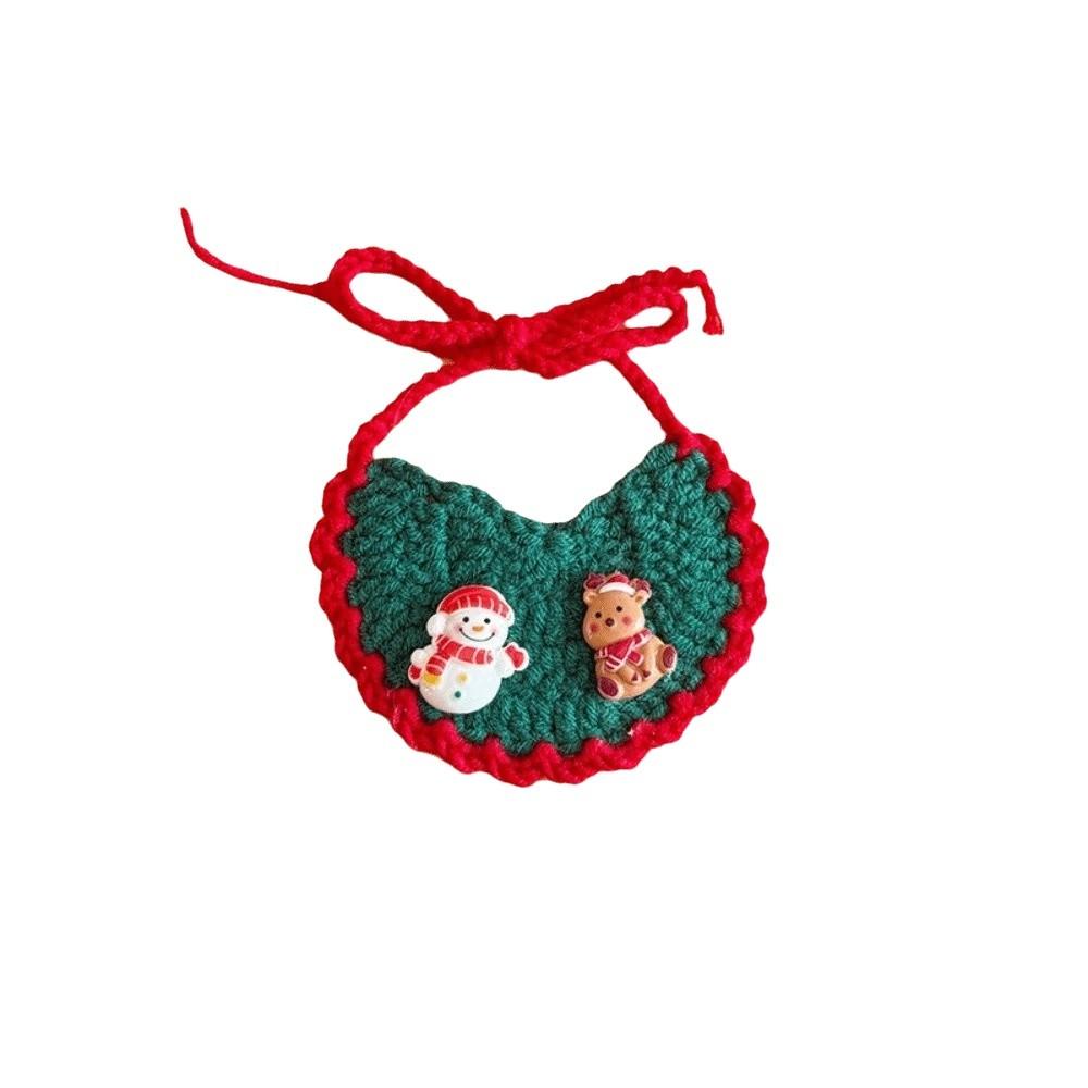 Santa Badge Pet Santa Scarf Crochet Pattern .Knit Kitten Bandana Christmas Cat Bib Cat Lovers