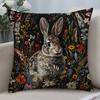 Rabbit Retro Decorative Pillow Case Short Plush Sofa Decorative Gift Home Double-sided Printing Cushion