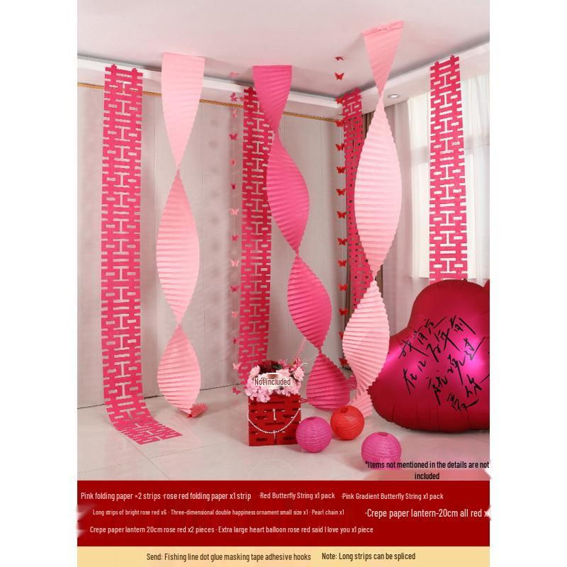 Woman's Bedroom & Living Room Wedding Decoration Set with Tinsel & Morning Robe Background
