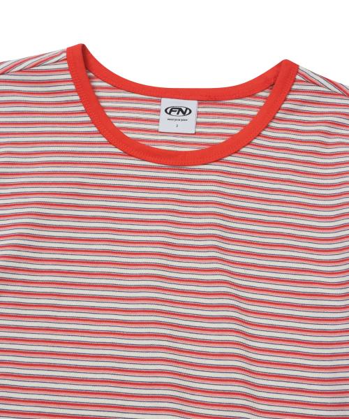 FERNOV Multi-Stripe Crop Ringer Tee Red