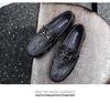 Men's Spring Alligator Pattern Leather Slip-On Shoes - Casual, Trendy, Soft Sole Driving & Work Shoes
