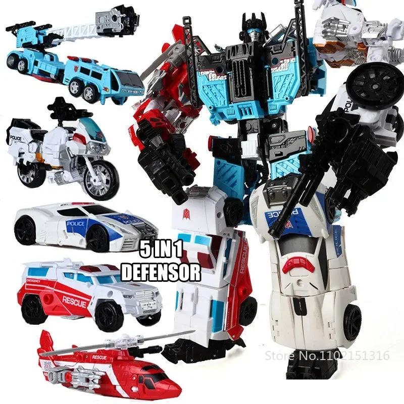 Dönüşen Robot Oyuncakları HZX Defensor Bruticus Superion Devastator IDW 5'TE 1 6'DA 1 TEK KUTUSUZ Setler Aksiyon Figürü KO 6'lı