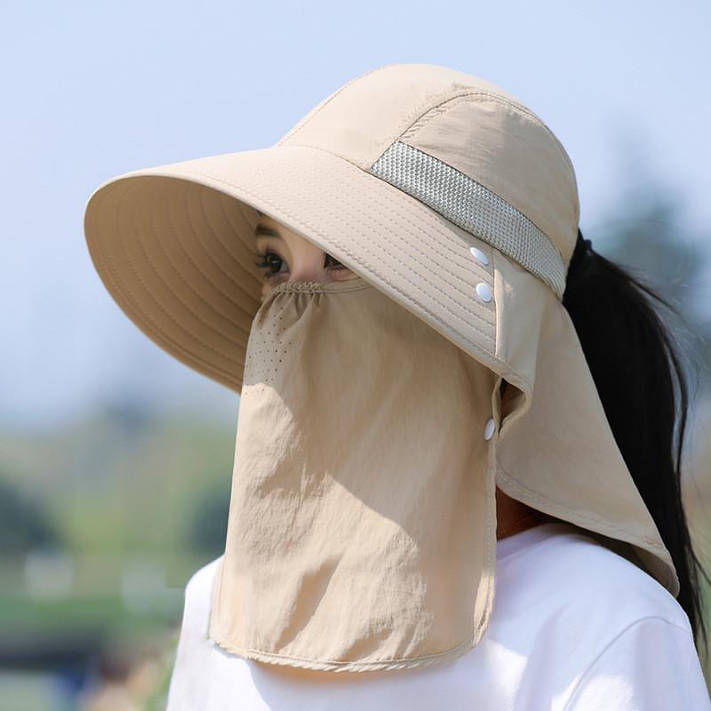 Sun Protection Baseball Cap With Face Mask For Women Summer Sunshade Sport Style