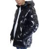 Calvin Klein Solid Color Hooded Zipper Puffer Jacket Warm Long Sleeve Cotton Coat Men jackets Black CM052418-BLACK