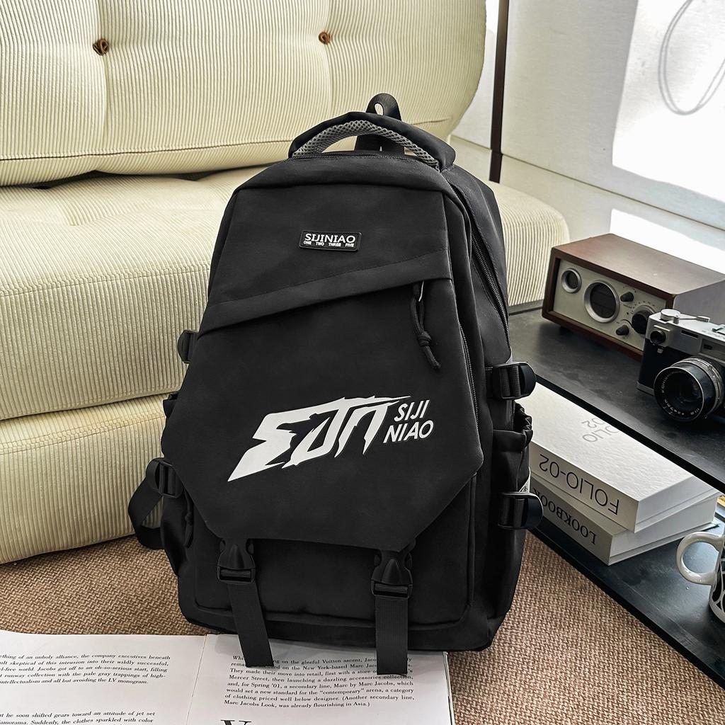 Schoolbag New Student School Bag Men's Casual Versatile Lightweight Travel Backpack Junior High School High School Student Large Capacity Backpack