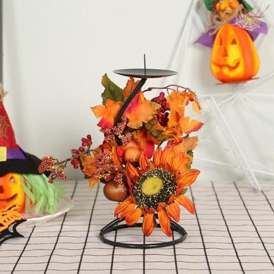 Simulierte Ahornblatt Sonnenblume Dekoration Eisen Kerzenständer Sonnenblume Ahornblatt Kerzenständer Heimdekoration
